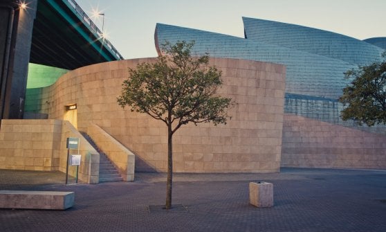 L'ingresso del Nerua sul retro del Guggenheim