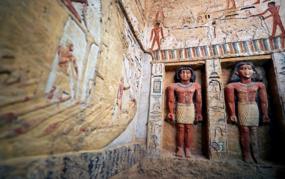 La tomba rinvenuta a Saqqara (Il Cairo), risalente al 2500-2300 a.C. (ap)