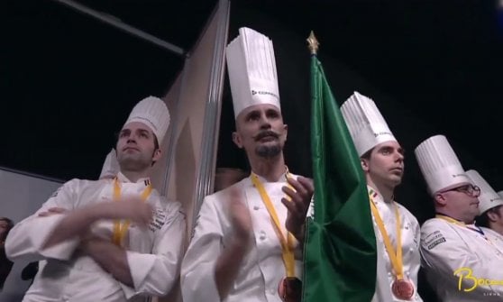 &nbsp;Martino Ruggieri con Enrico Crippa durante la competizione