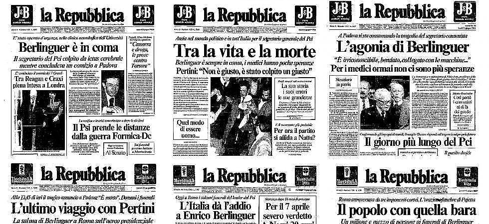 "Il malore, il popolo e quel lungo addio". I funerali di Berlinguer sulle prime pagine di Repubblica