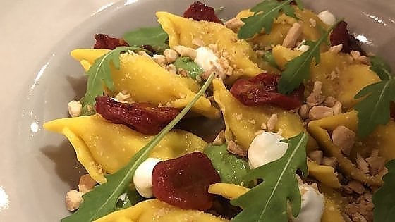 Plin, rombo, rucola e robiola del ristorante BottegaTredici a Roma