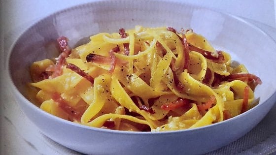Fettuccine con Culatello e limone