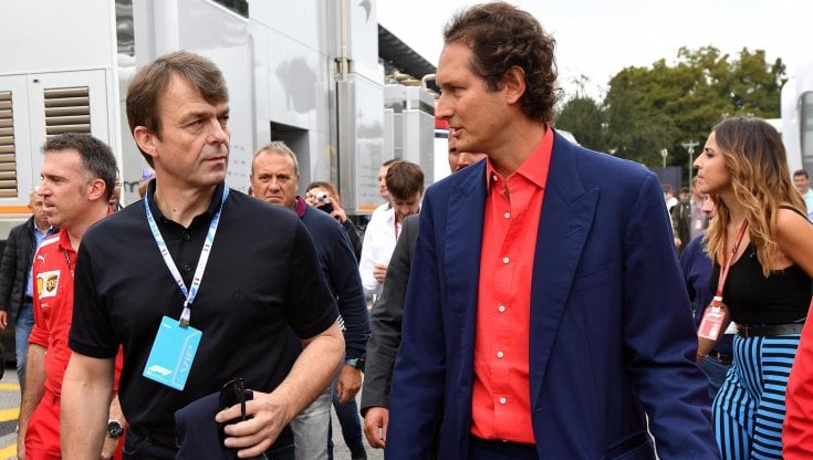 Mike Manley e John Elkann ad un Gran Premio di Monza