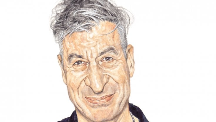 Maurizio Cattelan in un disegno di Riccardo Mannelli