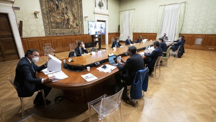 Un momento dei vertici a Palazzo Chigi