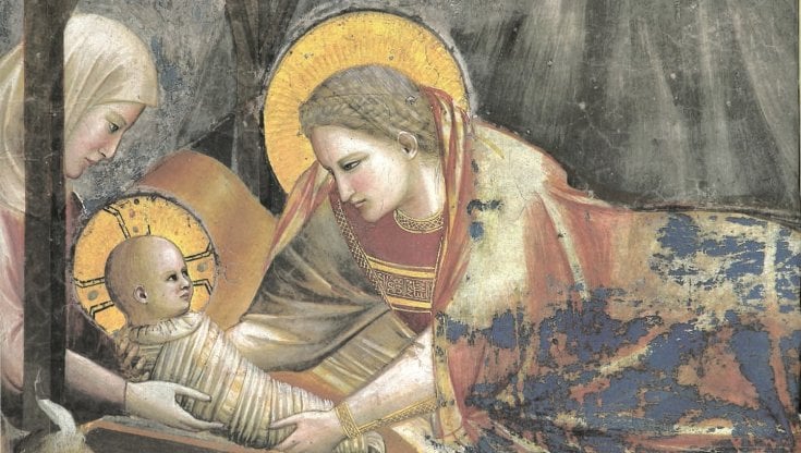 Giotto, particolare della Navit&agrave; nella Cappella degli Scrovegni a Padova