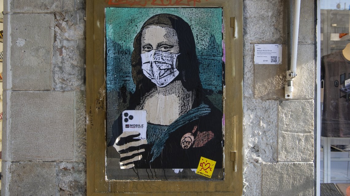 Mobile World Virus di TvBoy a Barcellona (Jordi Vidal/Getty Images)