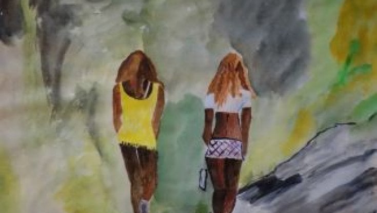 Luci rosse e solitudine sulla strada  