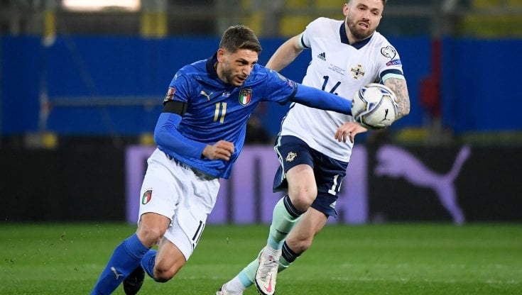Berardi in azione contro l'Irlanda del Nord