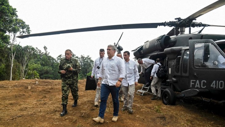 Il presidente colombiano Ivan Duque in visita a Catatumbo, nel sud della Colombia