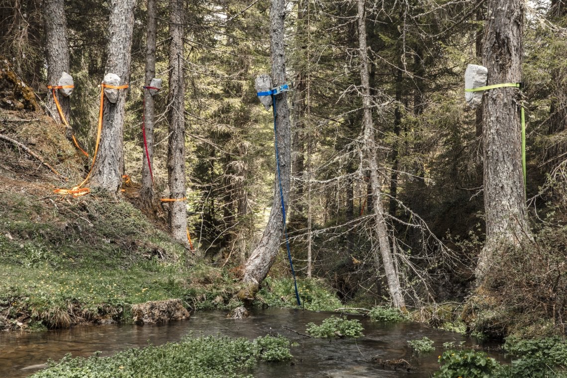 Nicoletta Aveni &amp; Elisabetta Trussoni, "sup-Portare&rdquo;, 2021, installazione ambientale, location Pares