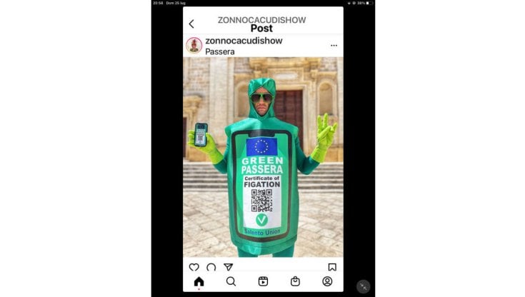 Una foto tratta dalla pagina Instagram di Zonno Cacudi Show