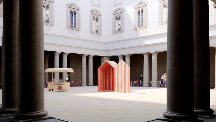 Una Spiaggia nel Barocco, installazione site-specific di Studio Aires Mateus, a Palazzo Litta, vuole celebrare la socialit&agrave; e l'incontro fra le persone. Rientra nell'appuntamento Design Variations 2021 di 5VIE