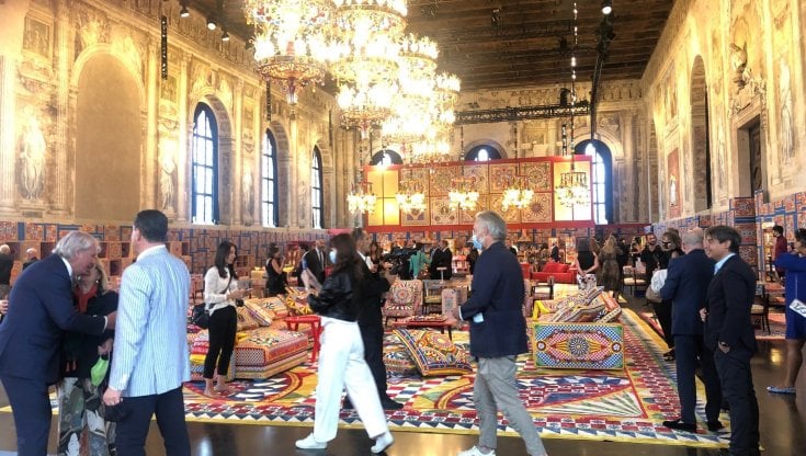Un momento della presentazione della prima collezione di arredamento di Dolce&amp;Gabbana, sabato 29 agosto alla Misericordia di Venezia