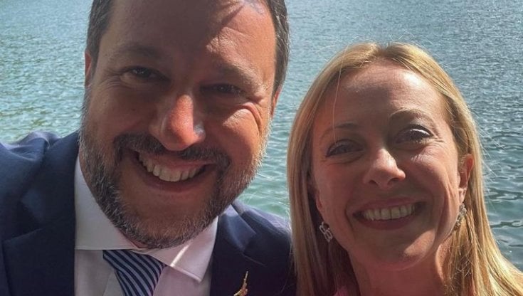 Matteo Salvini e Giorgia Meloni a Cernobbio