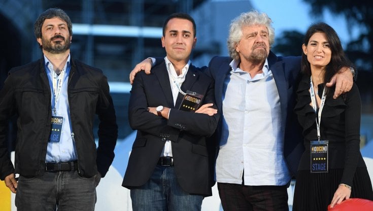 Roberto Fico, Luigi Di Maio, Beppe Grillo e Virginia Raggi