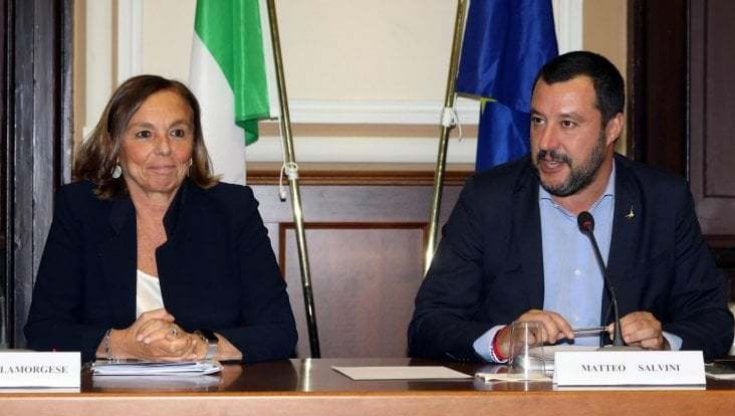 Luciana Lamorgese e Matteo Salvini