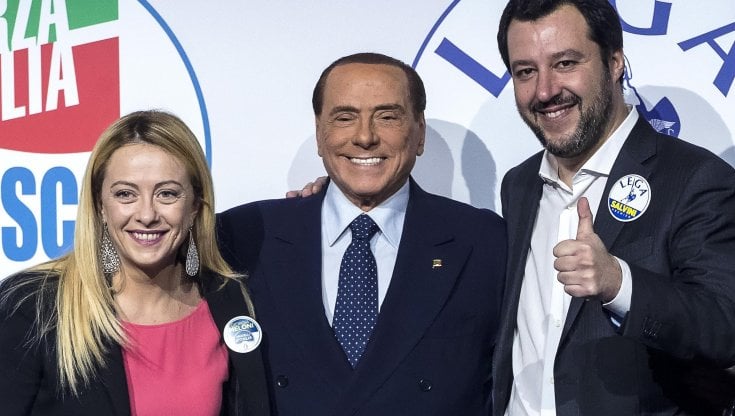 Meloni e Salvini insieme a Berlusconi nel 2018