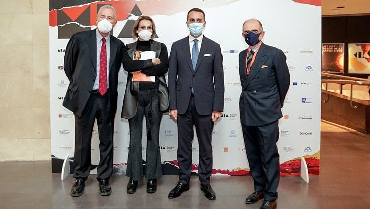 Luigi Di Maio (secondo da destra) all'evento organizzato nell'ambito del Mia 2021