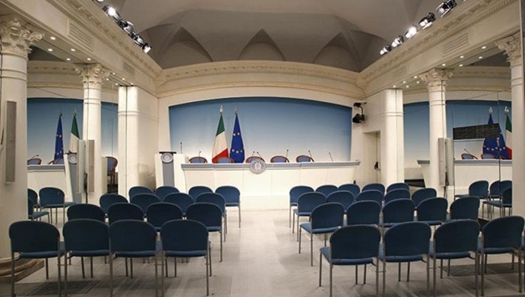 La sala stampa di Palazzo Chigi