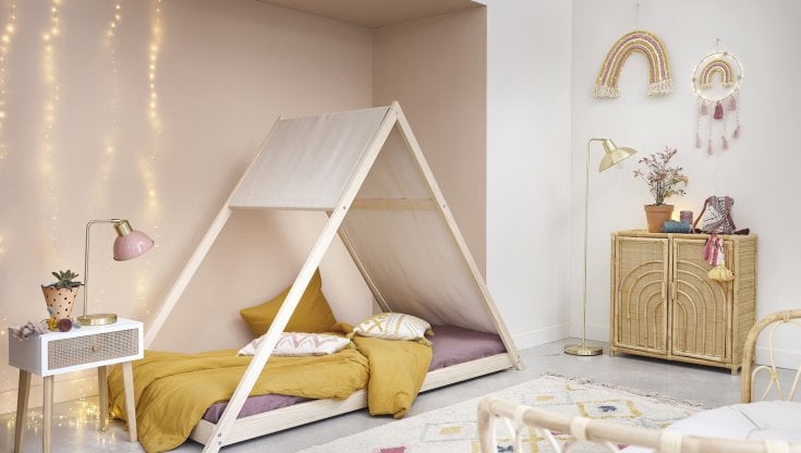 Il letto Apache, in abete e tela, della collezione kids di Maisons du Monde&nbsp;