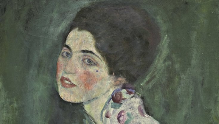 Particolare di Ritratto di signora (1916-1917) di Gustav Klimt