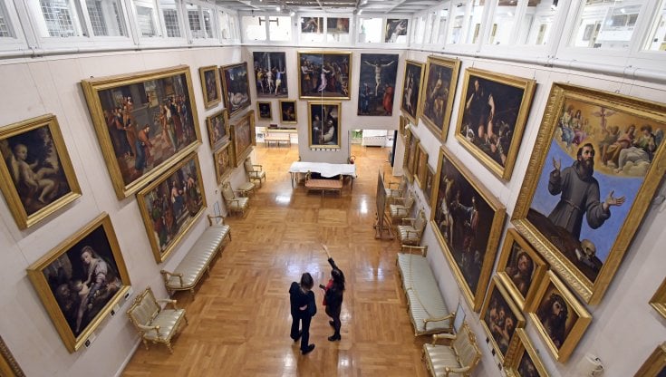 La sala centrale dei depositi nel sottotetto della Galleria Borghese di Roma (Mimmo Frassinetti/Agf)