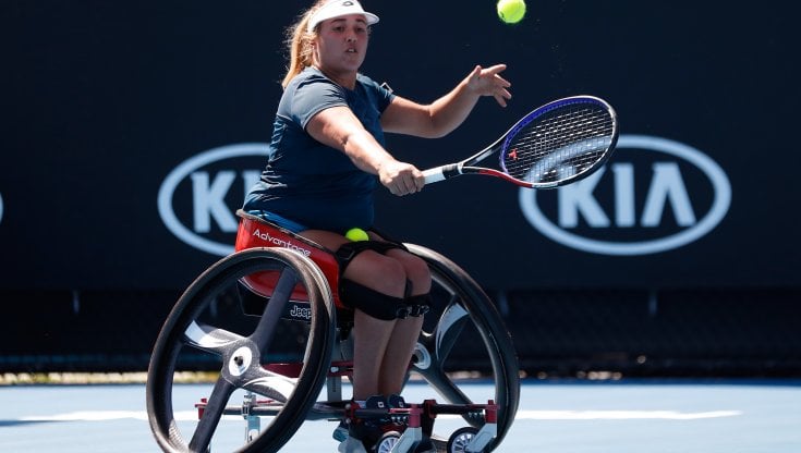 Giulia Capocci durante&nbsp;un incontro&nbsp;agli Australian Open di Melbourne del 2019 (Getty images)