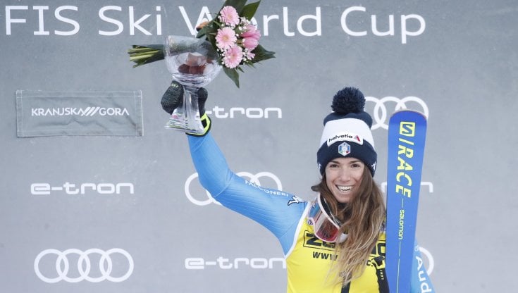 Marta Bassino sul podio
