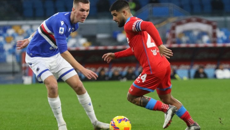 Lorenzo Insigne in azione contro la Sampdoria