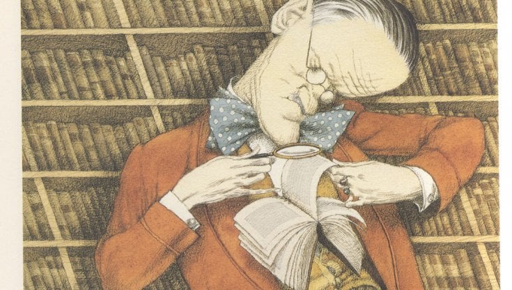 James Joyce in un disegno di Tullio Pericoli (particolare)