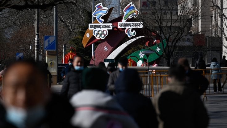 Un'installazione delle Olimpiadi di Pechino 2022