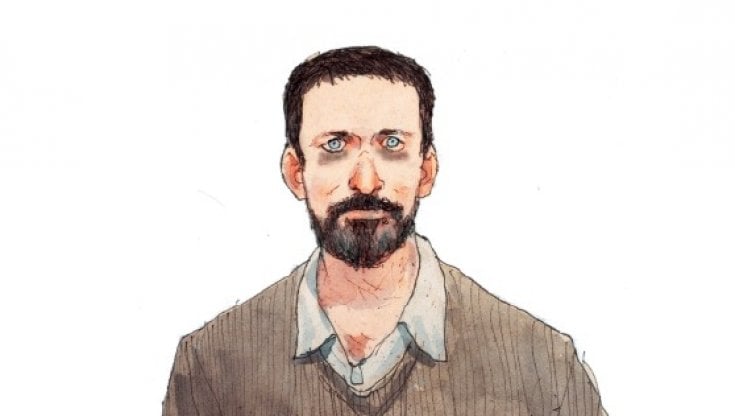 Michele Serra in un disegno di Gipi