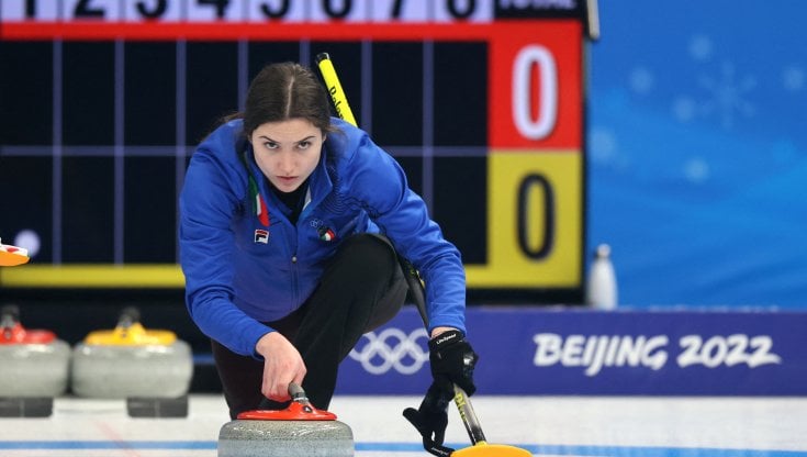 Stefania Constantini in azione durante la sfida con la Svizzera
