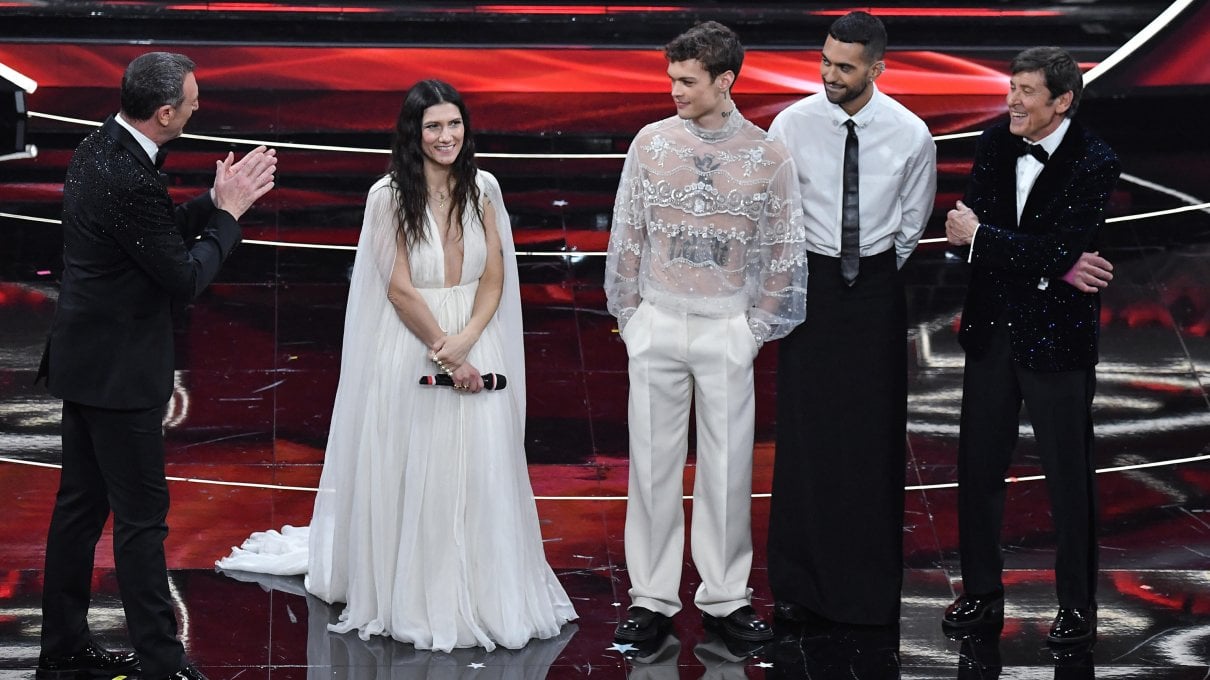 Vincono Mahmood e Blanco con 'Brividi', Elisa seconda, Gianni Morandi terzo