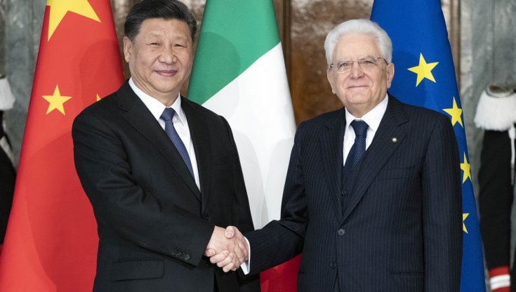 Xi Jinping con Sergio Mattarella nel 2019 