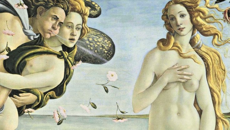 La Nascita di Venere (1485) di Sandro Botticelli: particolare