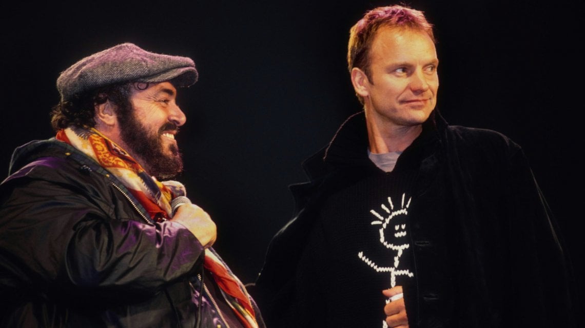 Pavarotti e Sting nel 1992  (foto di Pasquale Modica)