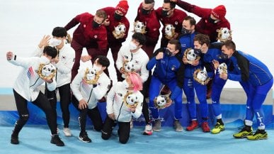 Italia di bronzo nella staffetta maschile 5000 metri di short track<strong><br /></strong>