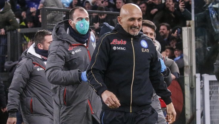 Luciano Spalletti sorridente al termine di Lazio-Napoli