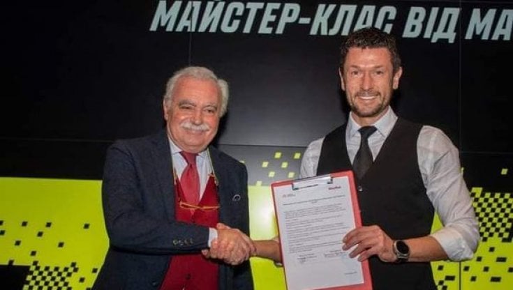 Massimo Magnani durante il suo breve soggiorno in Ucraina