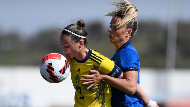 Martina Rosucci in azione durante Italia-Svezia