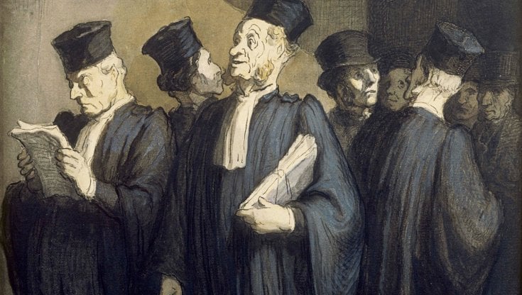 Prima dell'udienza (1860) di Honor&eacute; Daumier