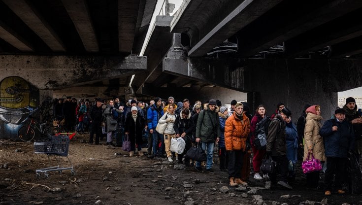 Profughi in fuga dall'Ucraina