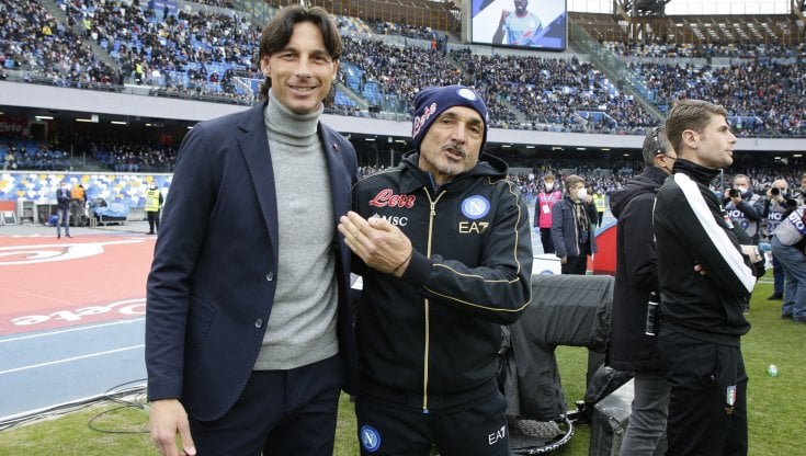 Gabriele Cioffi con Luciano Spalletti prima della partita