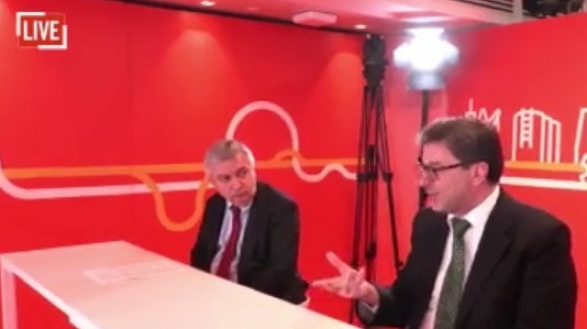 Maurizio Molinari con Giancarlo Giorgetti all'evento di PwC Italia e Gedi