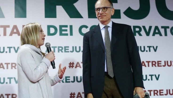 Giorgia Meloni e Enrico Letta