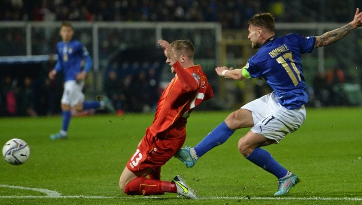 Ciro Immobile nella gara contro la Macedonia del Nord