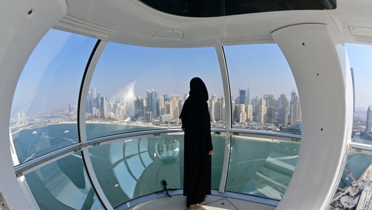 La citt&agrave; vista dall'Ain Dubai, la pi&ugrave; grande ruota panoramica del mondo