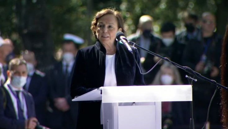 Il ministro dell'Interno Luciana Lamorgese alla festa dei 170 anni della Polizia